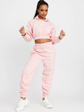 WOMENS PINK CROP TRACKSUIT