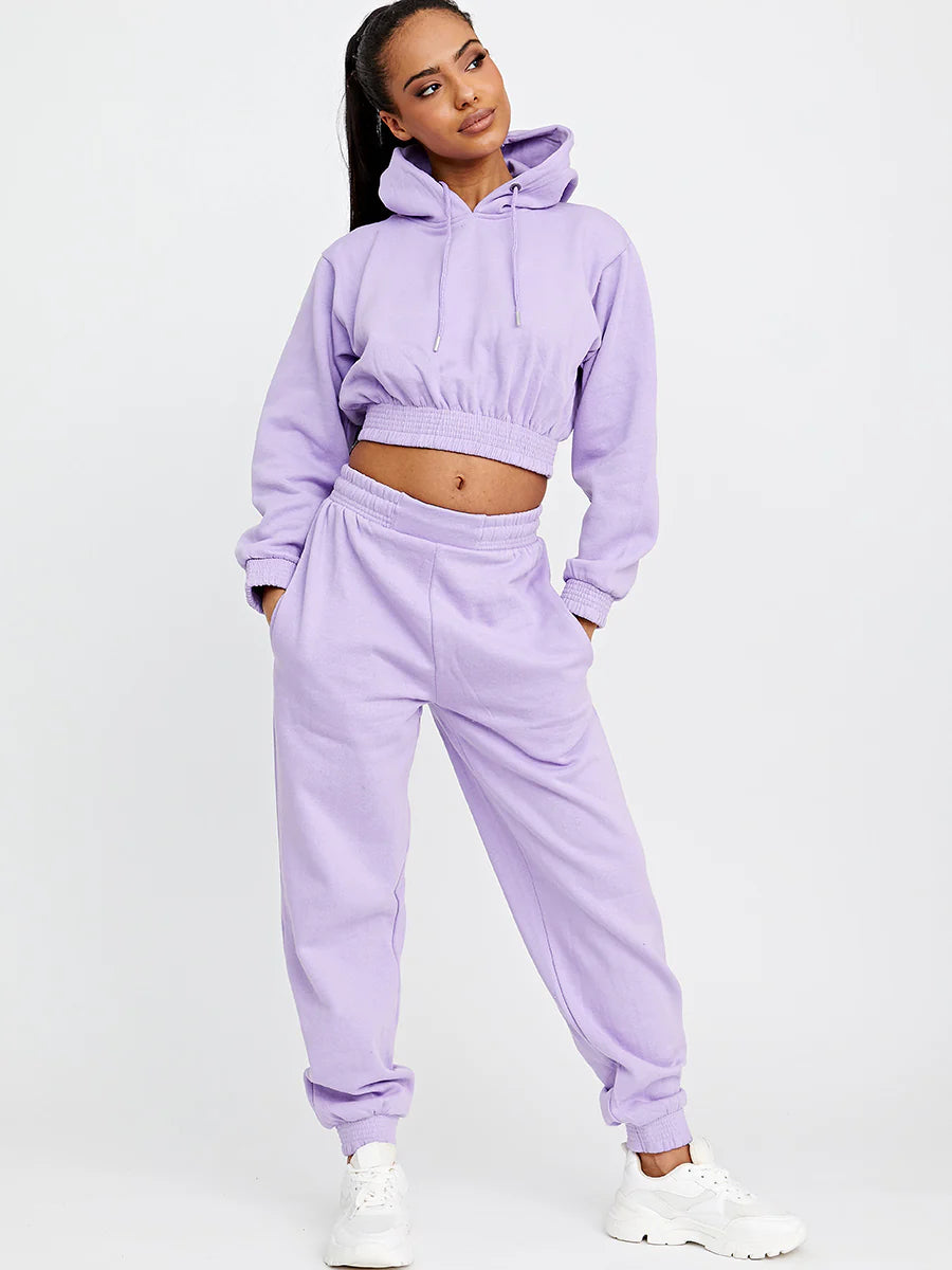 WOMENS LILAC CROP TRACKSUIT
