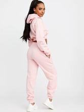 WOMENS PINK CROP TRACKSUIT