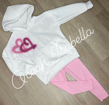 SPRAY WHITE HOODIE & PINK LEGGING SET