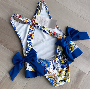 LUCILE BLUE YELLOW SWIMSUIT