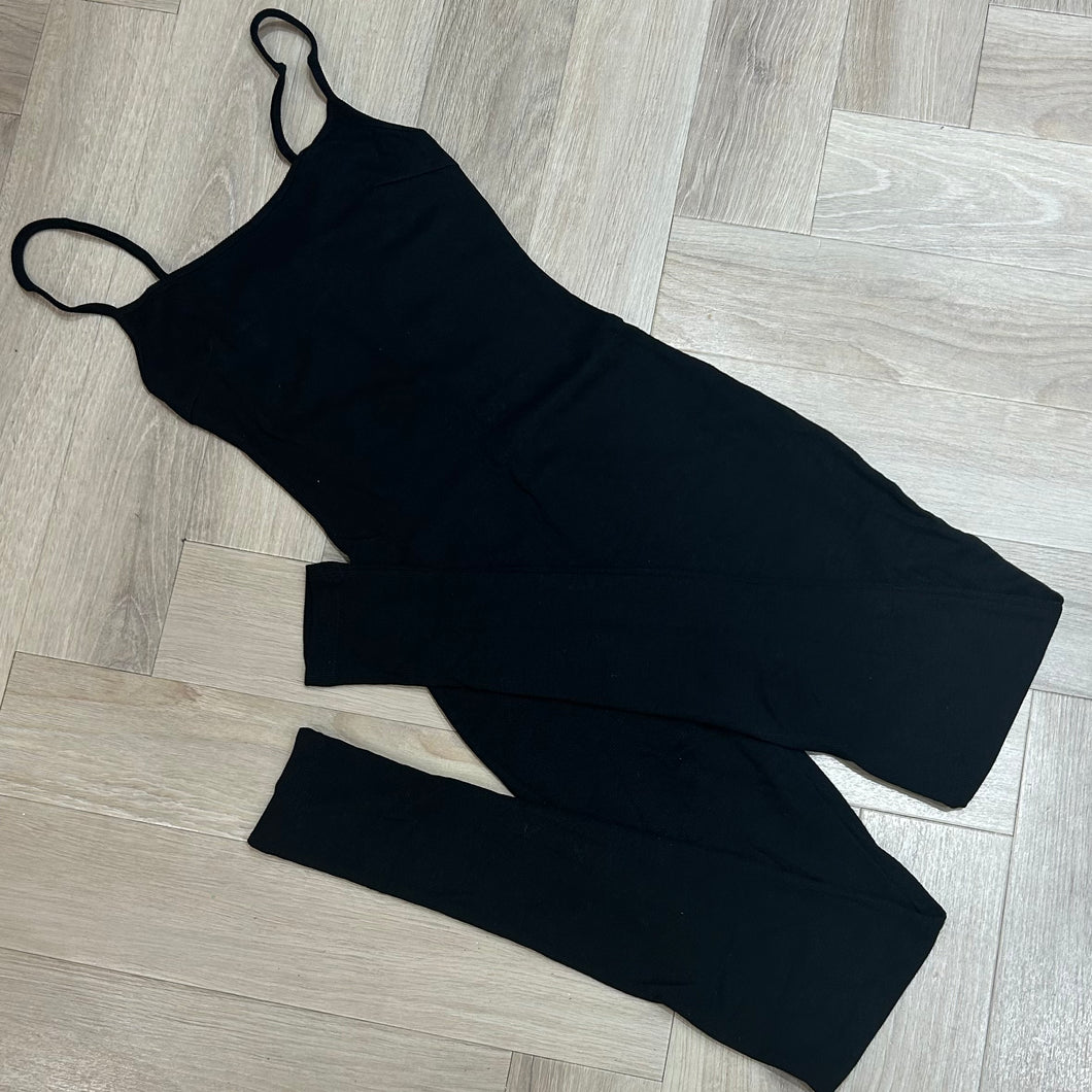 WOMENS BLACK RIPPED JUMPSUIT