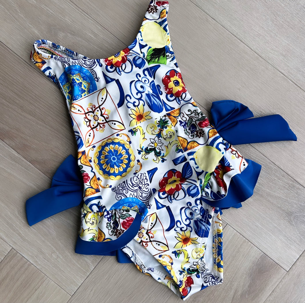 LUCILE BLUE YELLOW SWIMSUIT