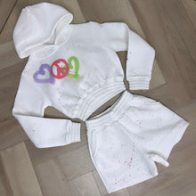 CROPPED HOODIE SPRAY SET WHITE