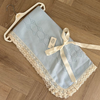 Spanish baby blanket blue
