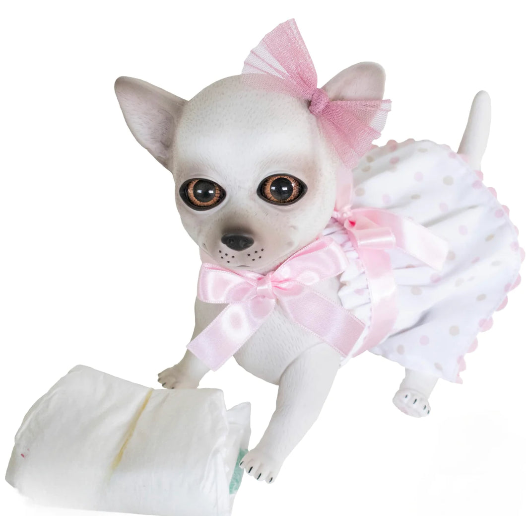 22302 Luna Reborn Chihuahua White and Pink Outfit