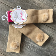 CAMEL FUR POM SOCKS