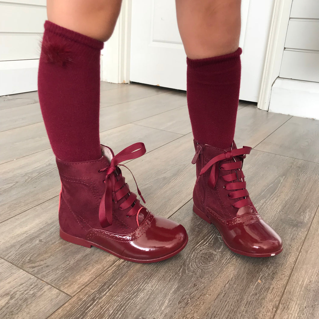 BURGUNDY SUEDE BOOTS