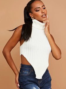 KNITTED CREAM TOP