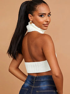 KNITTED CREAM TOP