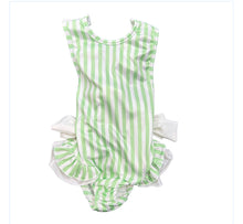 GREEN STRIPE SWIMSUIT